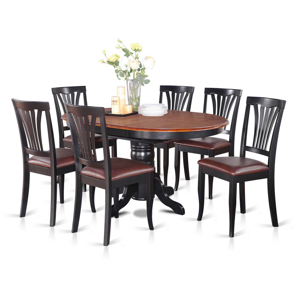 7  Pc  Dining  room  set-Oval  Table  with  Leaf  and  6  Dining  Chairs. Picture 2