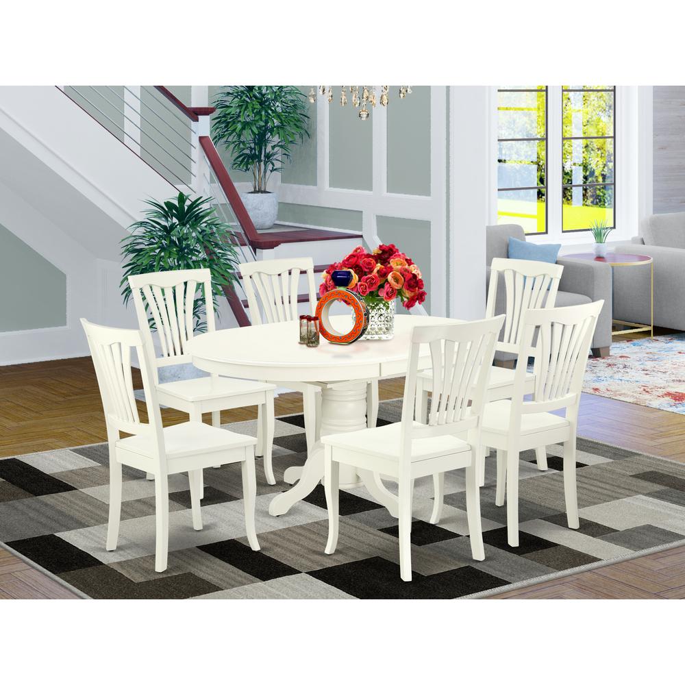 Dining Room Set Linen White, AVON7-LWH-W. Picture 2
