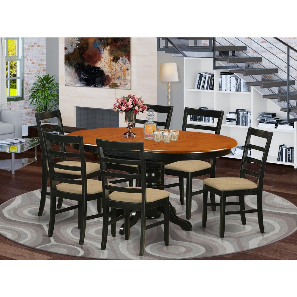 AVPF7-BCH-C Dining set - 7 Pcs with 6 Wooden Chairs. Picture 2