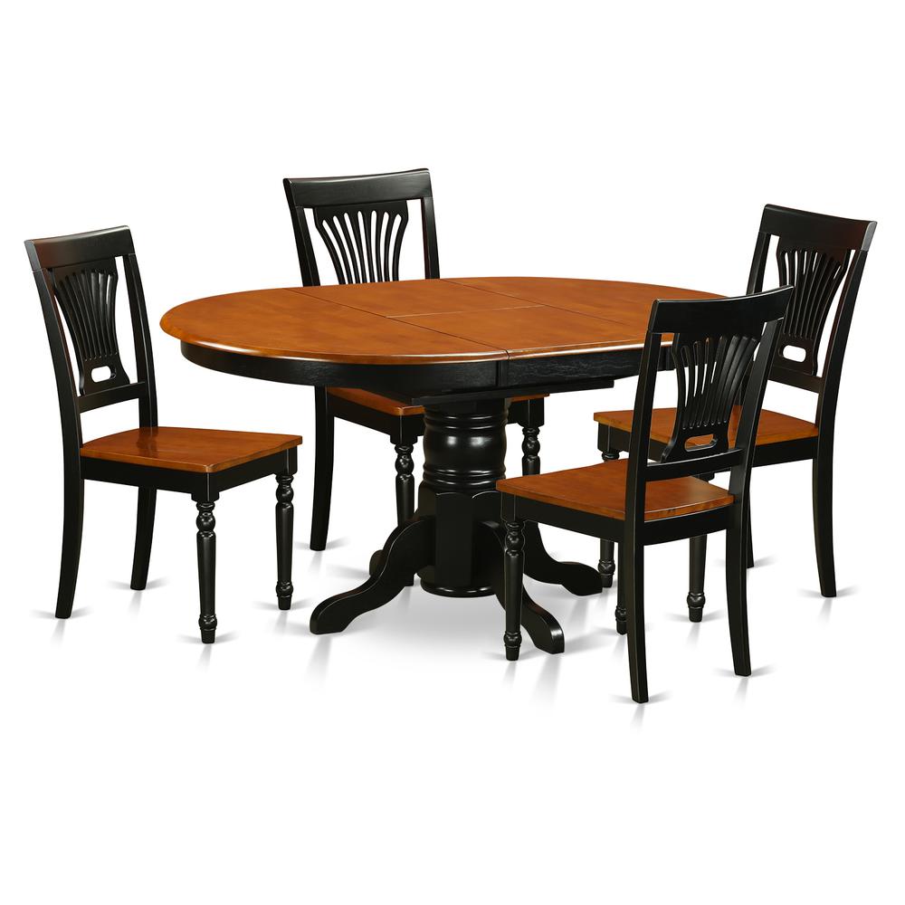 AVPL5-BCH-W Dining set - 5 Pcs with 4 Wood Chairs. Picture 1