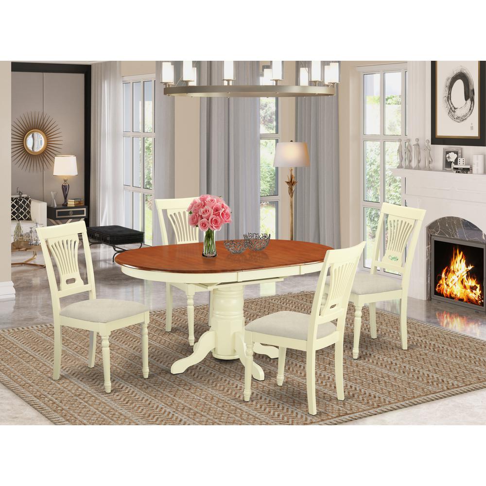 AVPL5-WHI-C 5 Pc dinette set - Dinette Table and 4 dinette Chairs. Picture 2