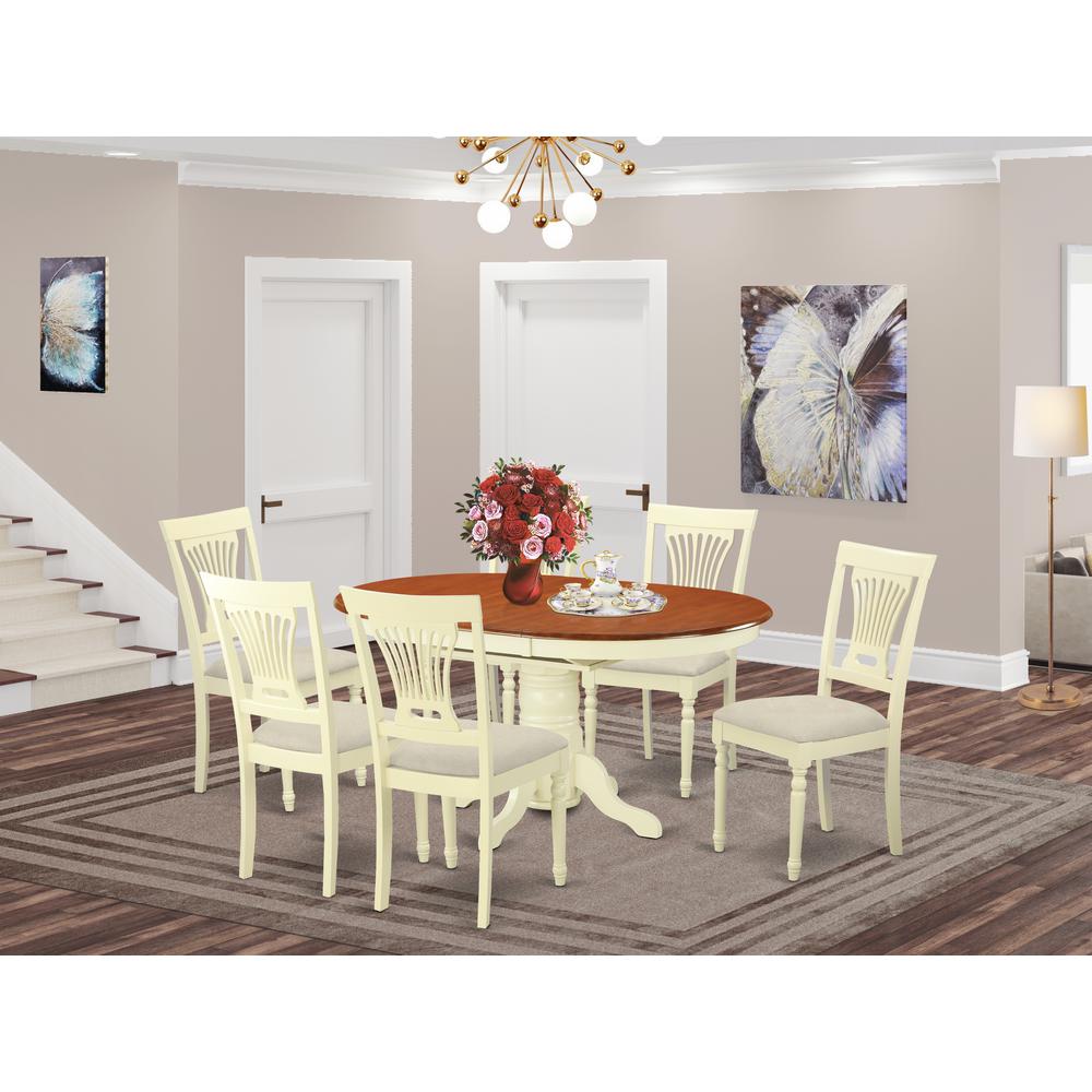 AVPL7-WHI-C 7 Pc dinette Table set for 6-Dinette Table and 6 dinette Chairs. Picture 2