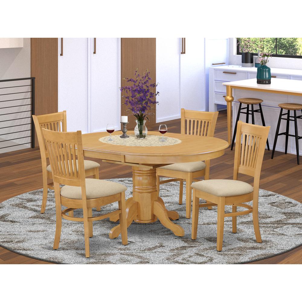 AVVA5-OAK-C 5 Pc Dining set-Table and 4 Dinette Chairs.. Picture 2