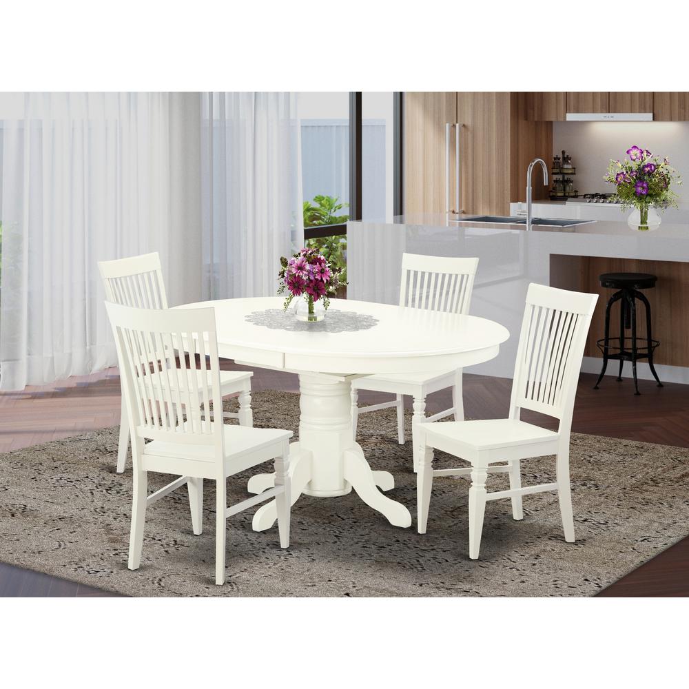 Dining Room Set Linen White, AVWE5-LWH-W. Picture 2
