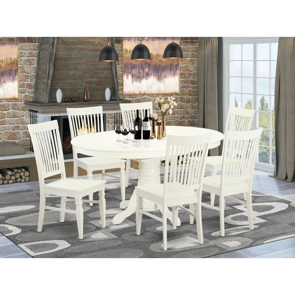 Dining Room Set Linen White, AVWE7-LWH-W. Picture 2