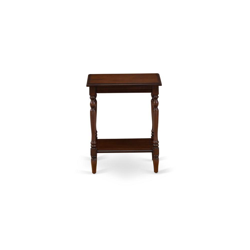 East West Furniture BF-0M-ET Night stand for Bedroom with Open Storage Shelf - Wood Side Table for Small Spaces, Stable and durable Constructed - Antique Mahogany Finish. Picture 2
