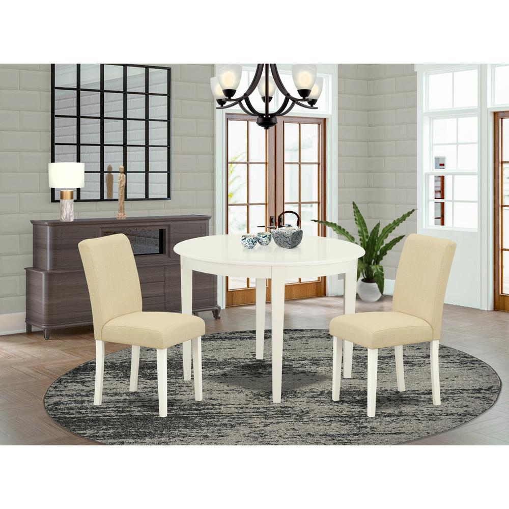 Dining Room Set Linen White, BOAB3-LWH-02. Picture 2