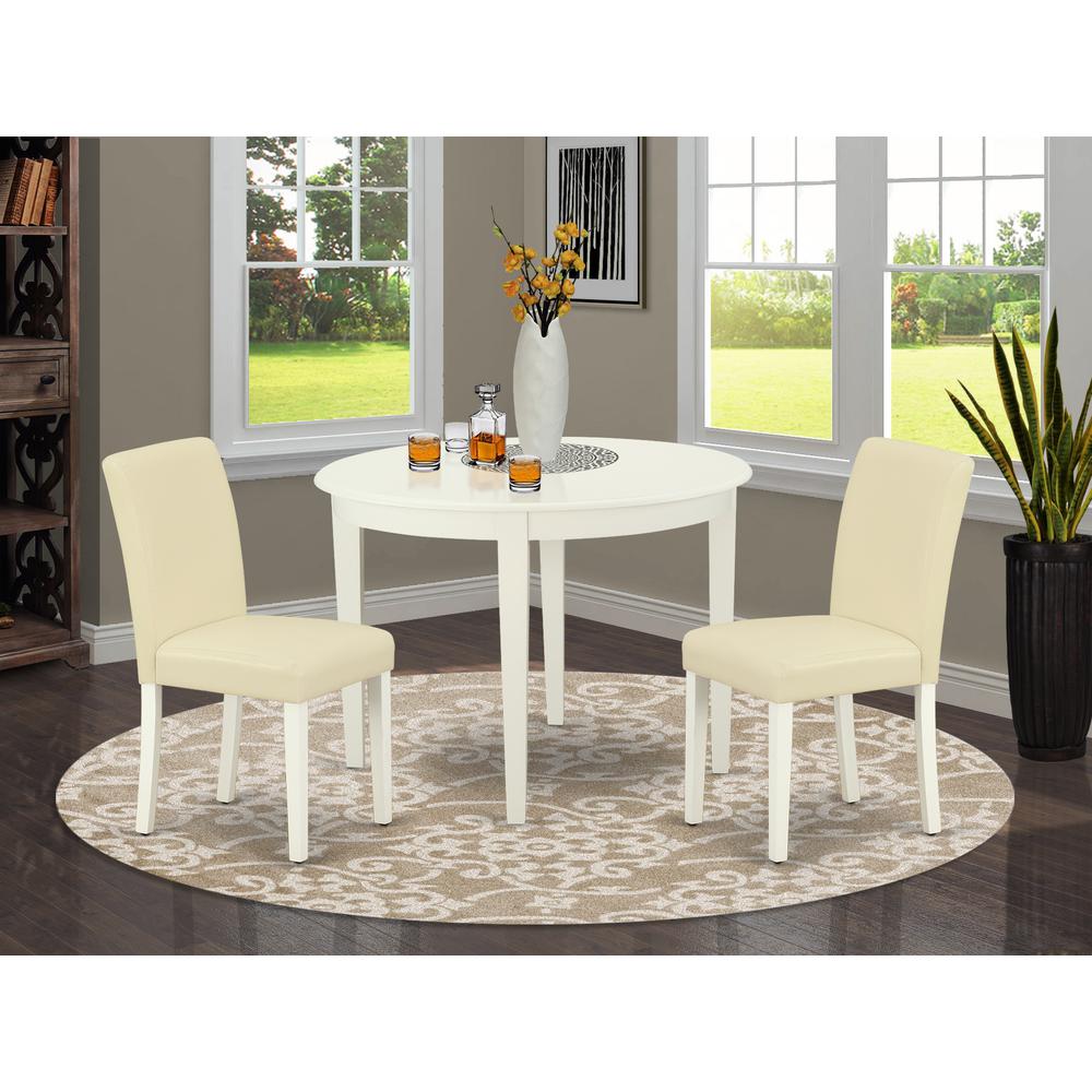 Dining Room Set Linen White, BOAB3-LWH-64. Picture 2