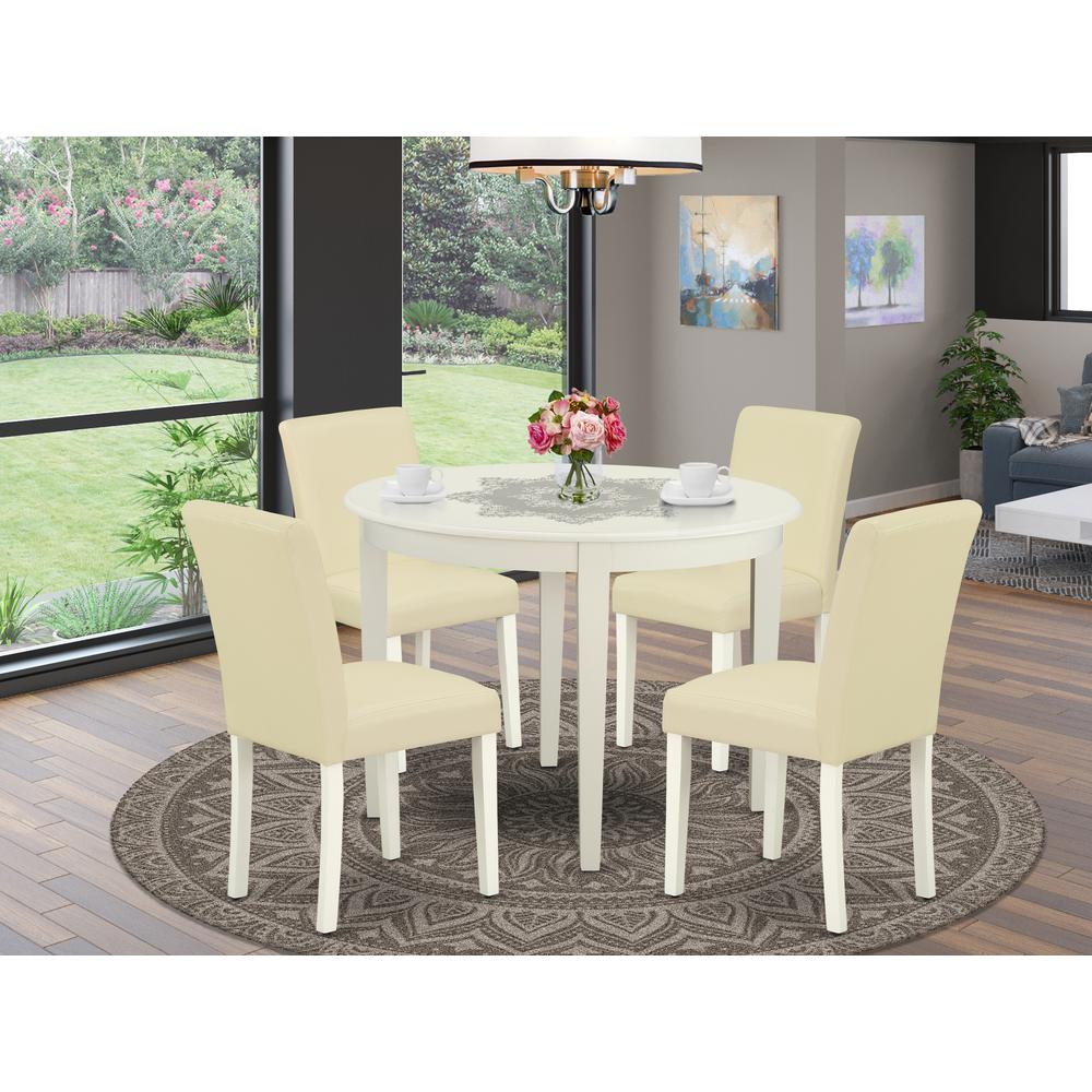 Dining Room Set Linen White, BOAB5-LWH-64. Picture 2