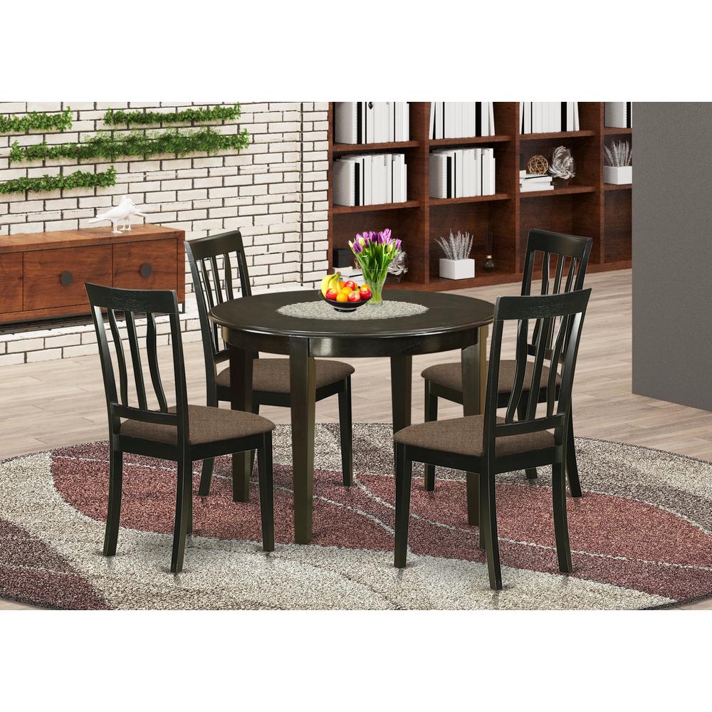 BOAN5-CAP-C 5 PC small Kitchen Table set-Kitchen Table and 4 Kitchen Chairs. Picture 2