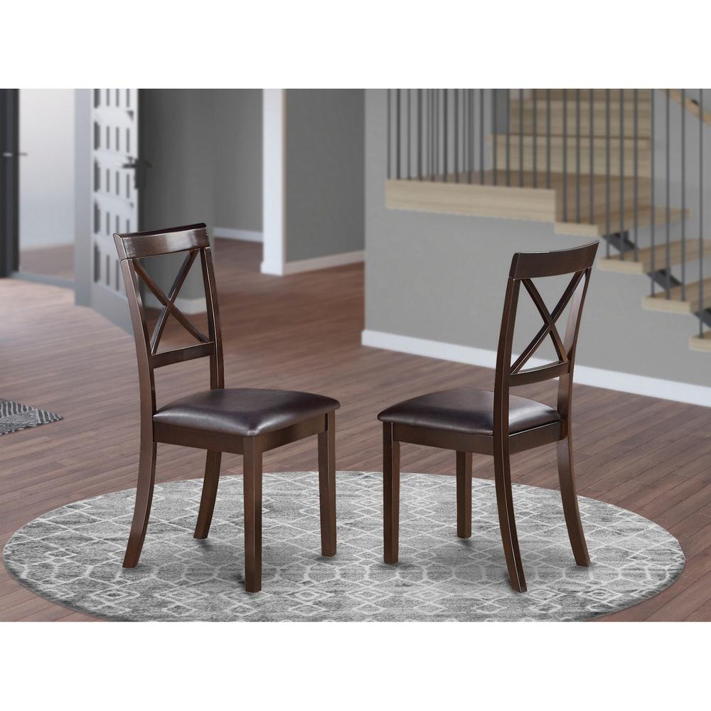 Boston  X-Back  Chair  for  dining  room  with    Faux  Leather  Upholstered  Seat,  Set  of  2. Picture 1