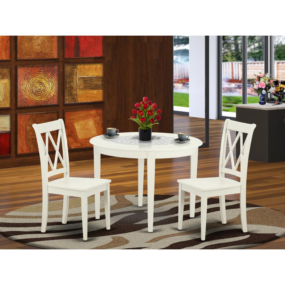 Dining Room Set Linen White, BOCL3-LWH-W. Picture 2