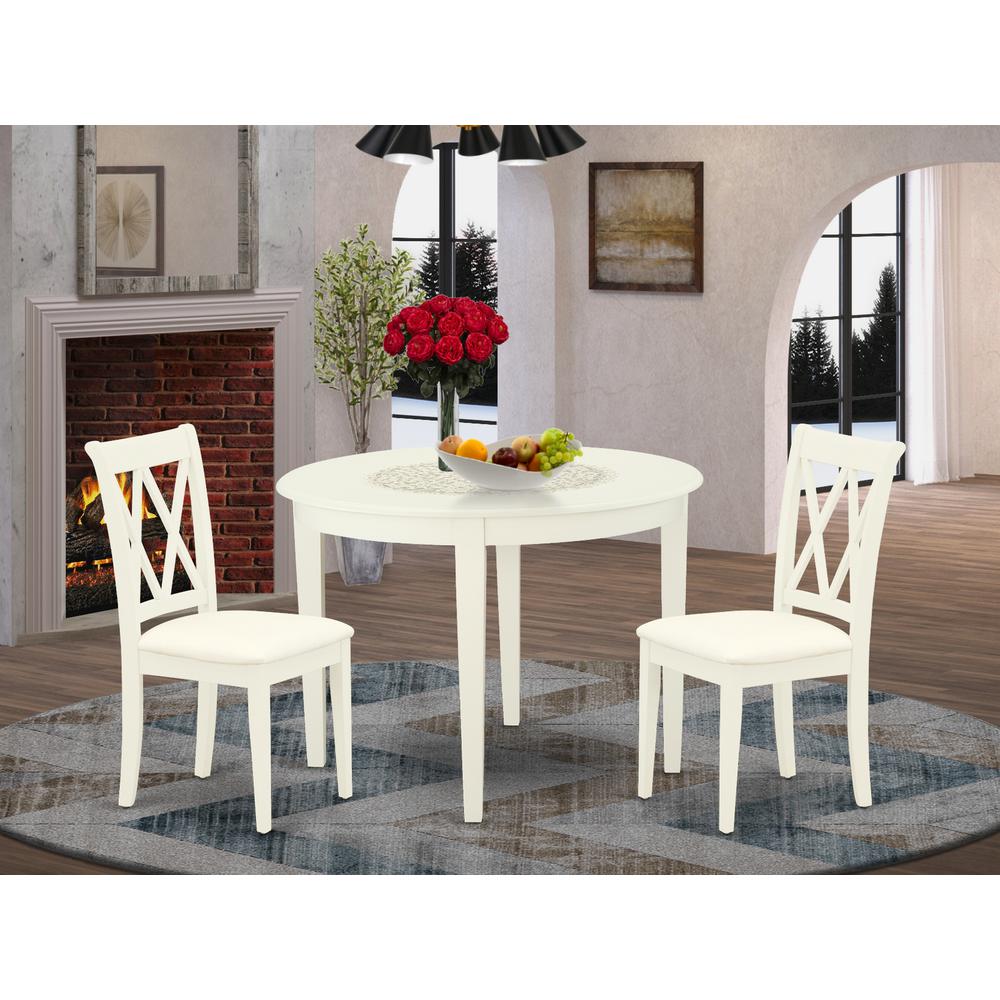 Dining Room Set Linen White, BOCL3-WHI-C. Picture 2