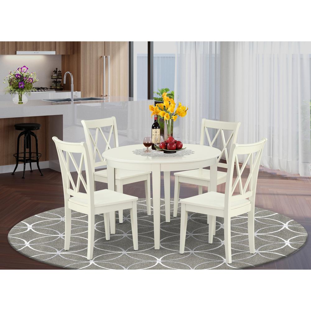 Dining Room Set Linen White, BOCL5-LWH-W. Picture 2