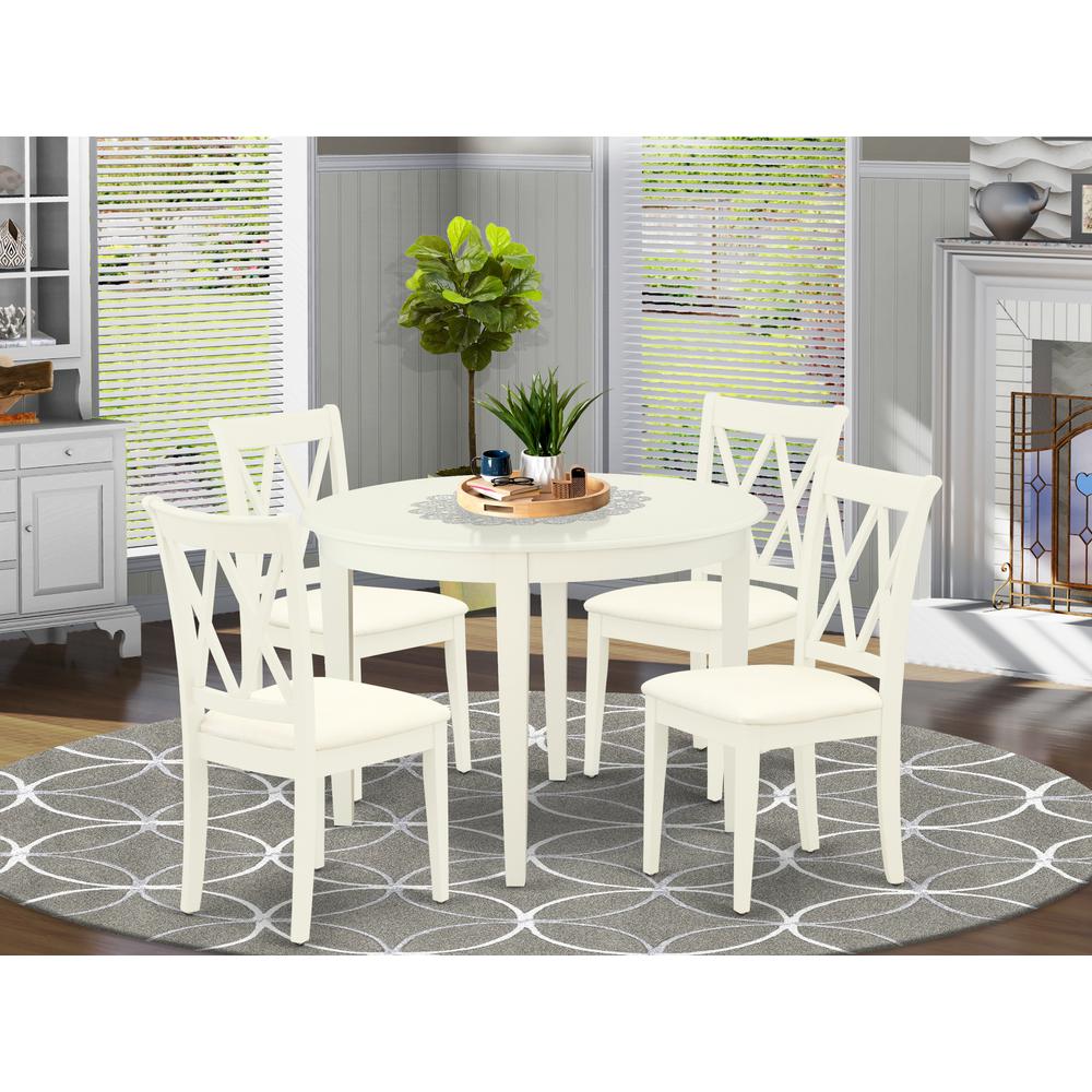 Dining Room Set Linen White, BOCL5-WHI-C. Picture 2