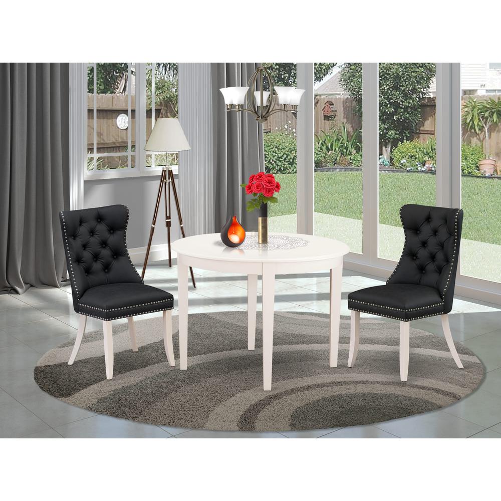 3 Piece Kitchen Table Set Contains a Round Dining Table. Picture 7