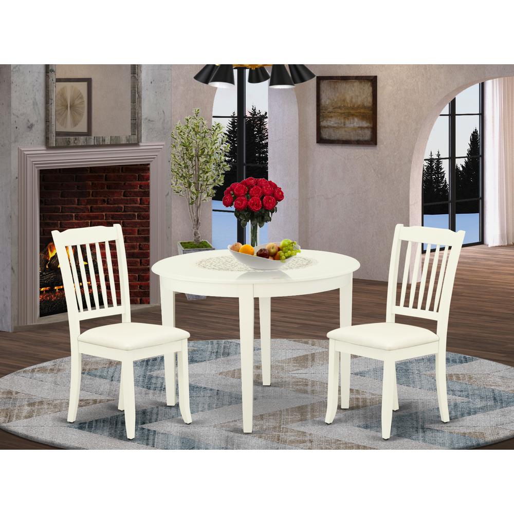 Dining Room Set Linen White, BODA3-WHI-C. Picture 2