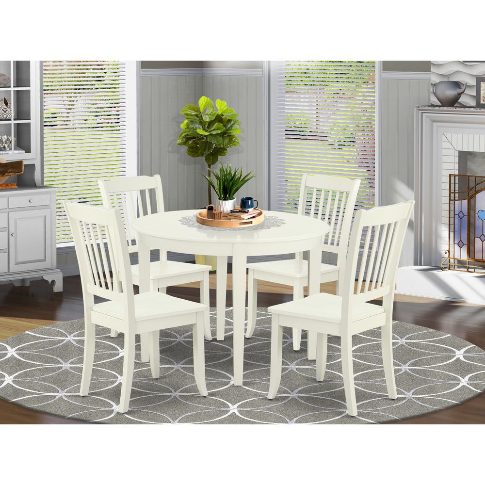 Dining Room Set Linen White, BODA5-LWH-W. Picture 2