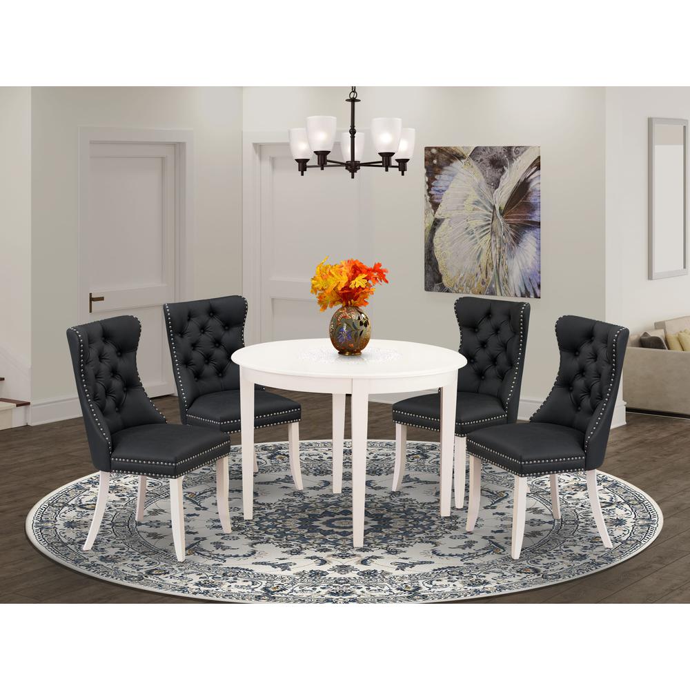 5 Piece Kitchen Table & Chairs Set Consists of a Round Dining Table. Picture 7