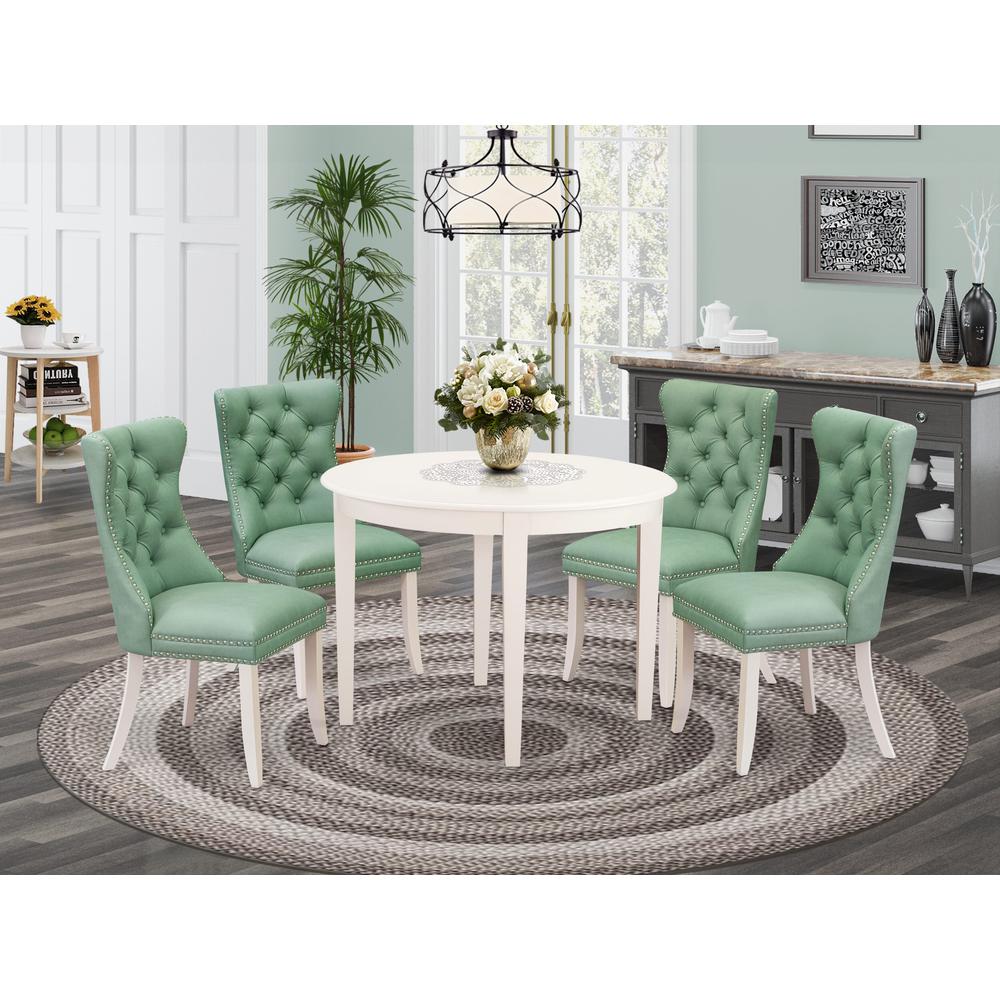 5 Piece Dining Room Furniture Set Consists of a Round Kitchen Table. Picture 7