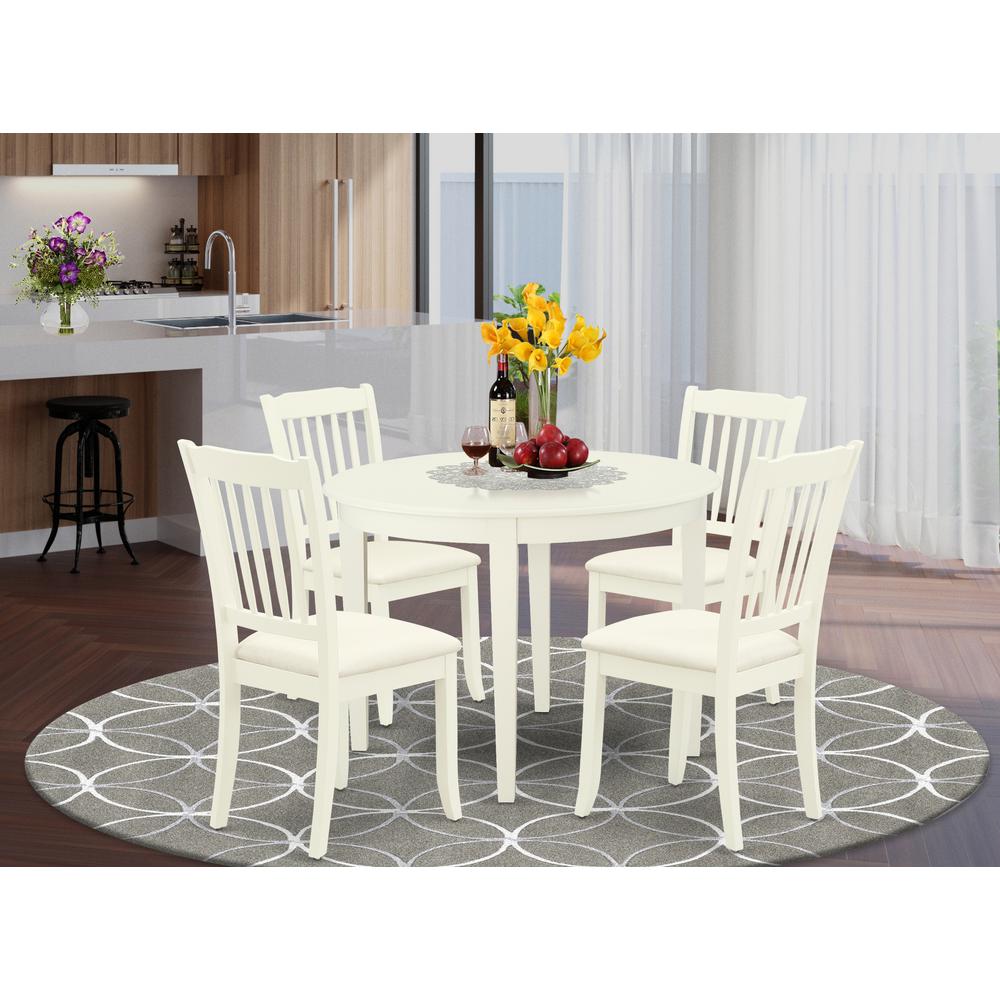 Dining Room Set Linen White, BODA5-WHI-C. Picture 2