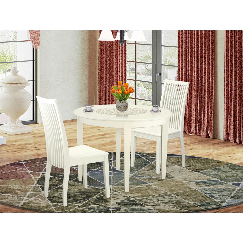 Dining Room Set Linen White, BOIP3-LWH-W. Picture 2