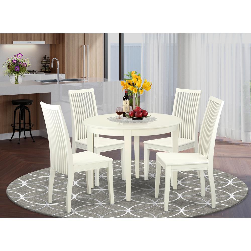 Dining Room Set Linen White, BOIP5-LWH-W. Picture 2