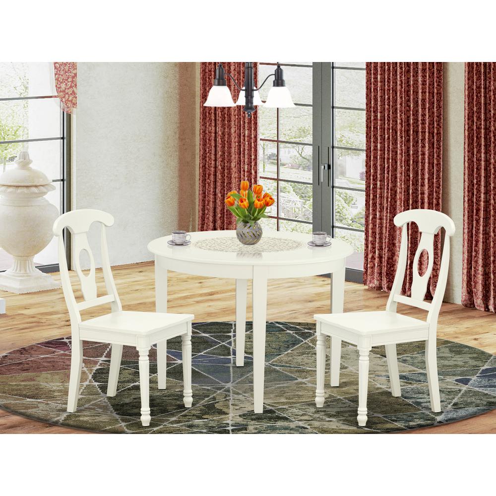 Dining Room Set Linen White, BOKE3-LWH-W. Picture 2