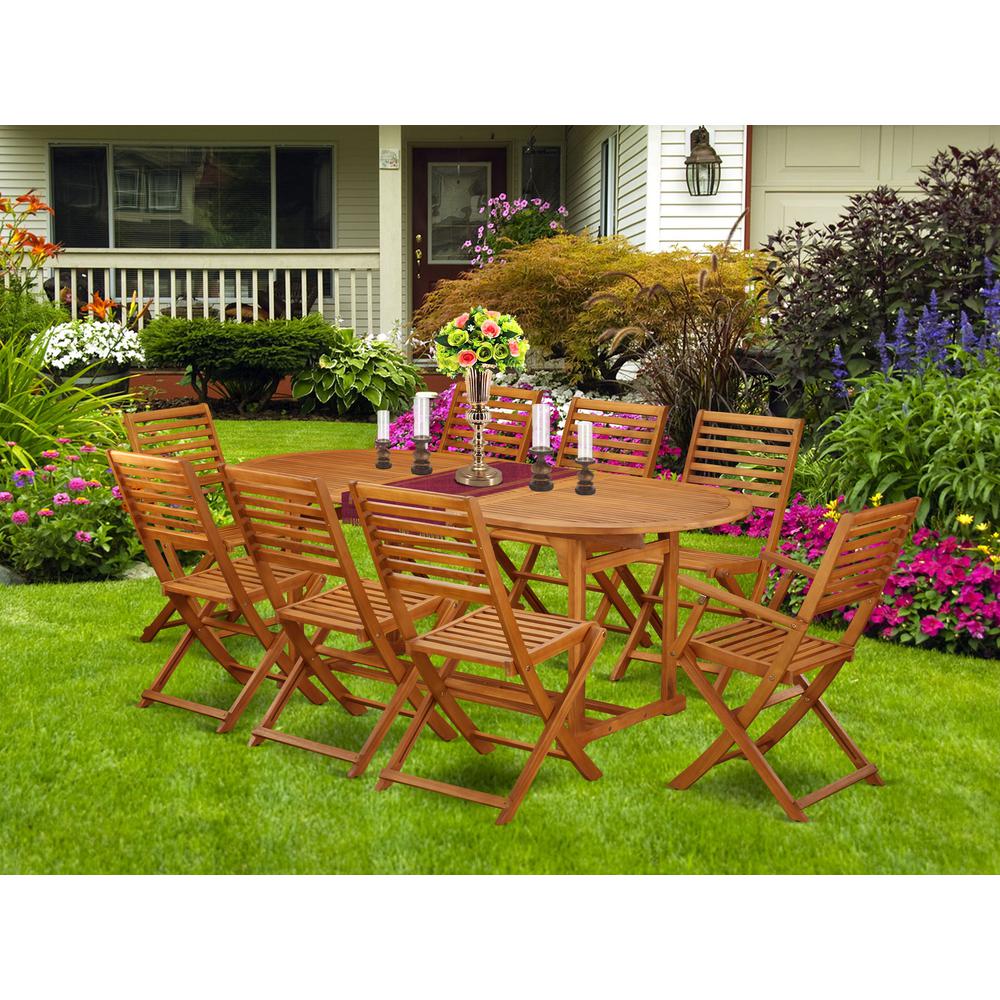 Wooden Patio Set Natural Oil, BSBS92CANA. Picture 2