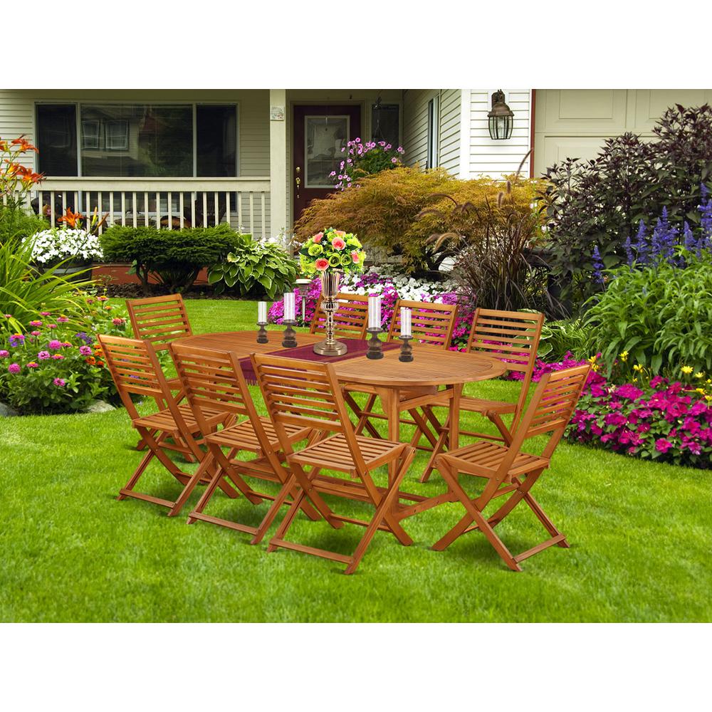 Wooden Patio Set Natural Oil, BSBS9CWNA. Picture 2