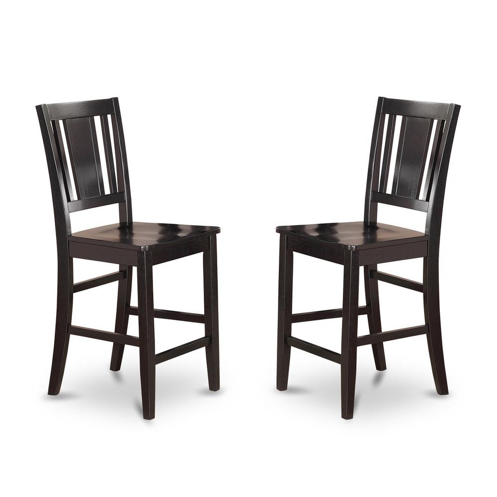 Buckland  Counter  Height  Chair    for  dining  room  with  Wood  Seat  in  Black  Finish,  Set  of  2. Picture 2
