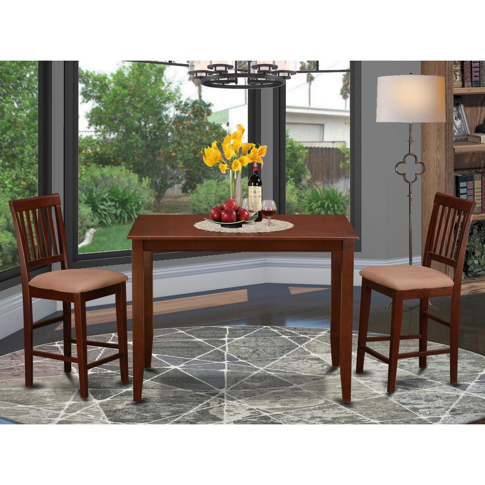 BUVN3-MAH-C 3 Pc Counter height Table set-Table and 2 Dinette Chairs.. Picture 2