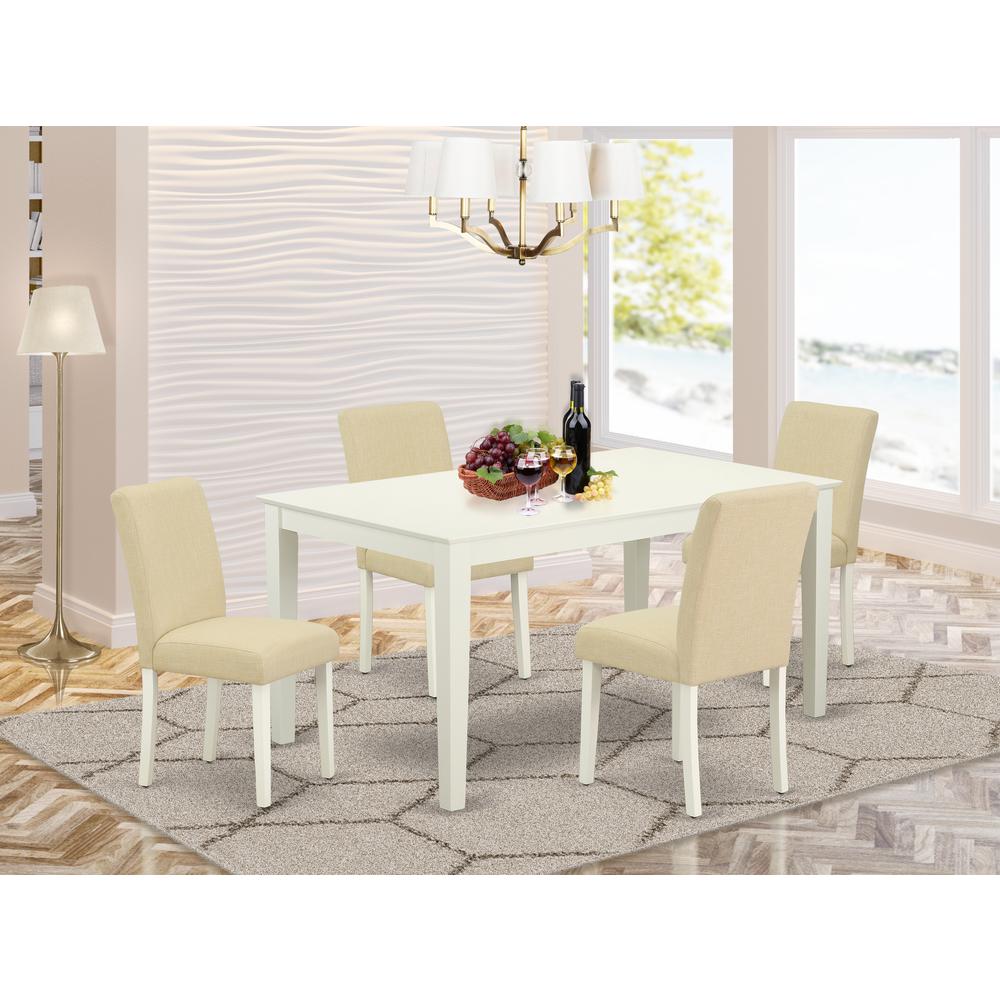 Dining Room Set Linen White, CAAB5-LWH-02. Picture 2