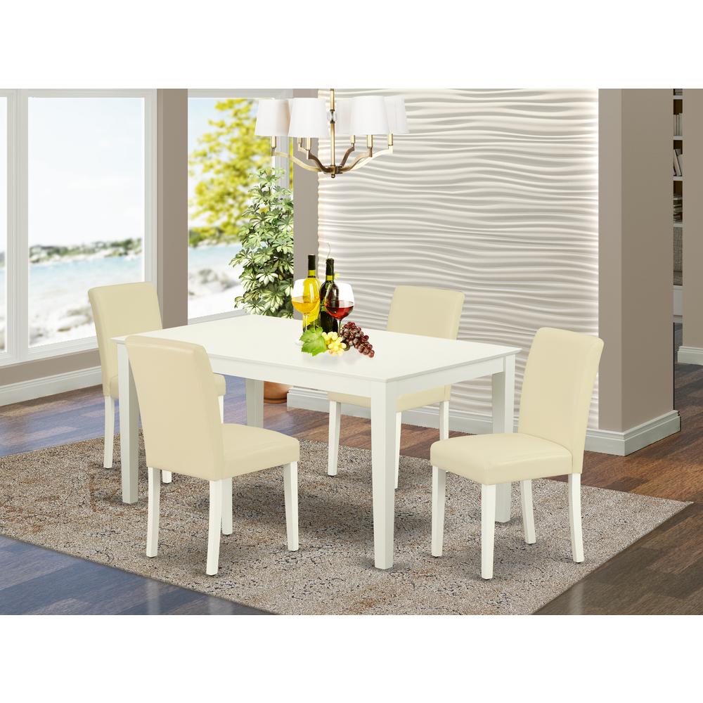 Dining Room Set Linen White, CAAB5-LWH-64. Picture 2