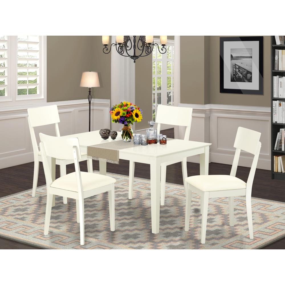 Dining Room Set Linen White, CAAD5-LWH-LC. Picture 2