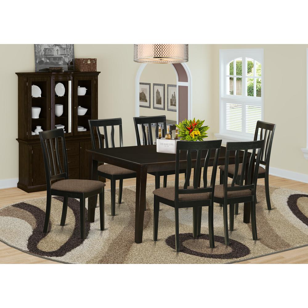 CAAN7-CAP-C 7 PC Dining room set for 6-Dining Table and 6 Dining Chairs. Picture 2