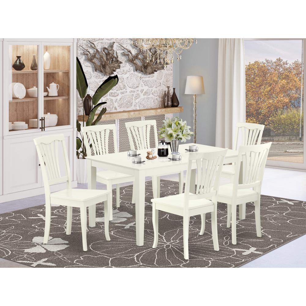 Dining Room Set Linen White, CAAV7-LWH-W. Picture 2