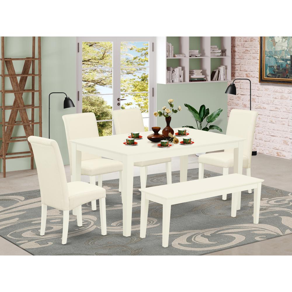 Dining Room Set Linen White, CABA6-LWH-01. Picture 2