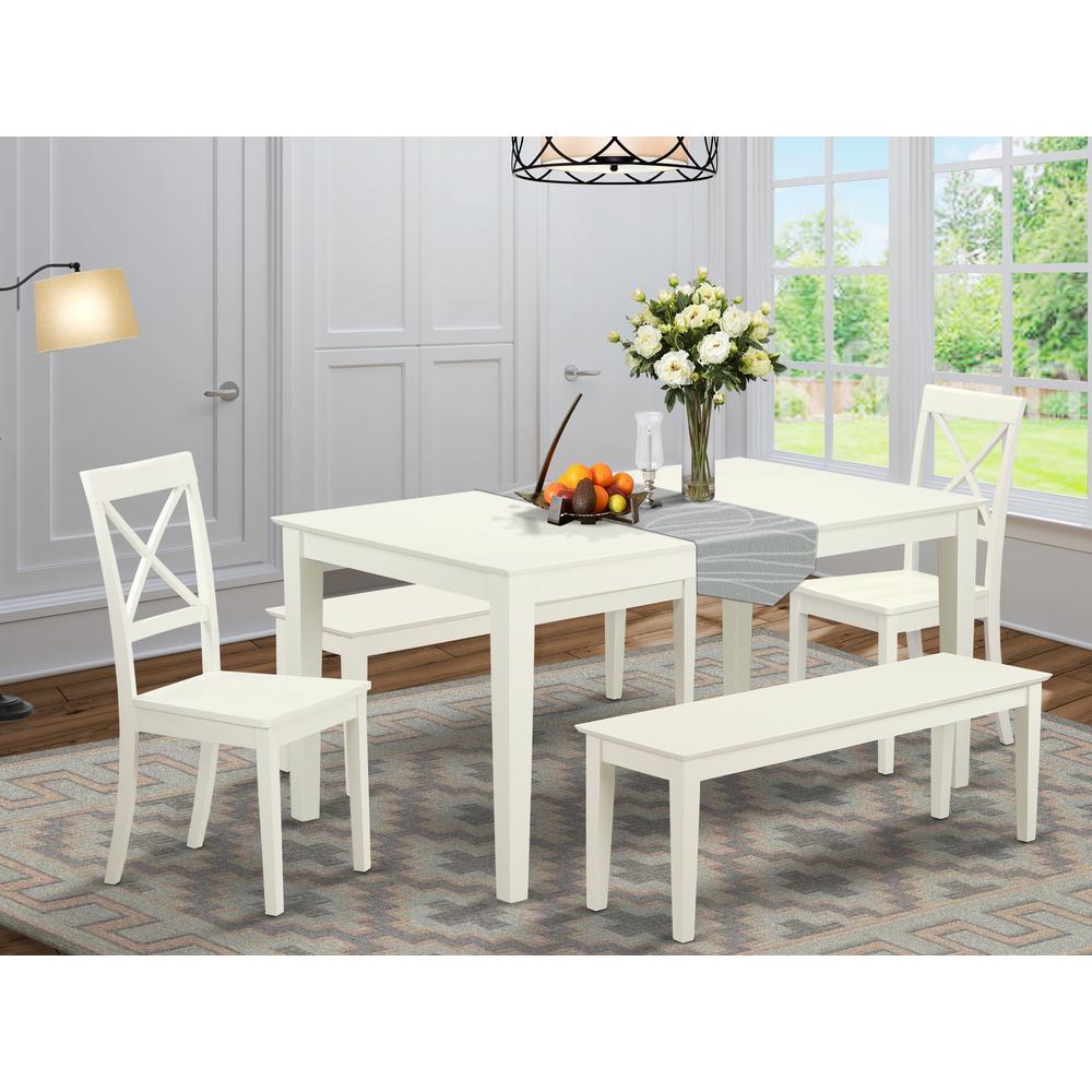 Dining Room Set Linen White, CABO5C-LWH-W. Picture 2