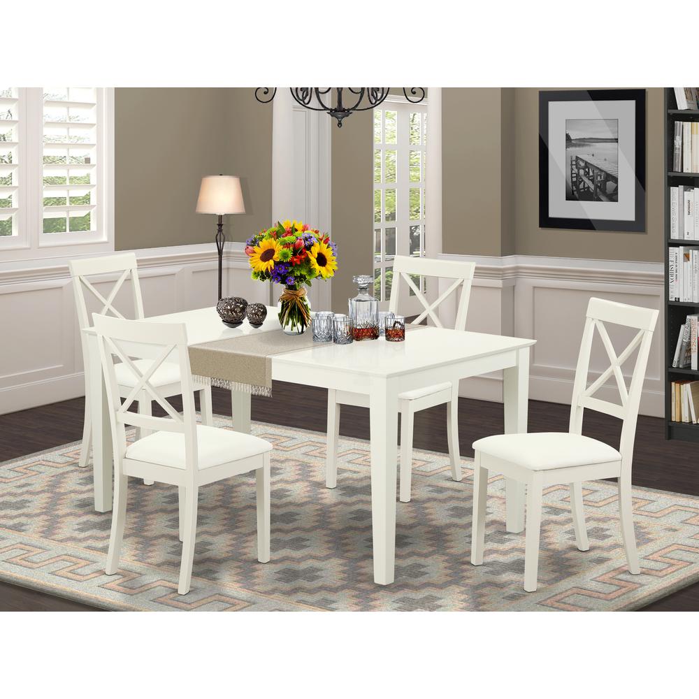 Dining Room Set Linen White, CABO5-LWH-LC. Picture 2