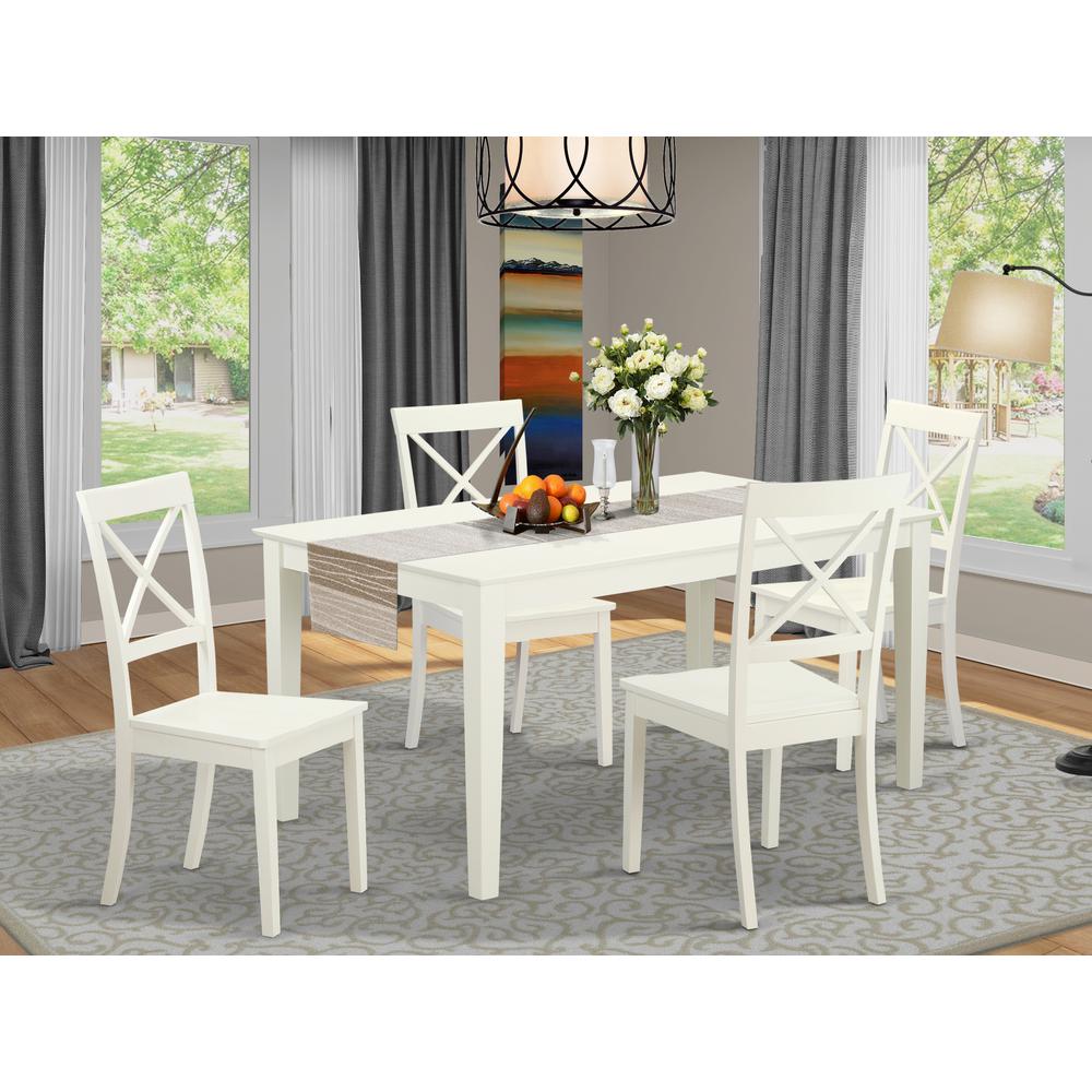 Dining Room Set Linen White, CABO5-LWH-W. Picture 2