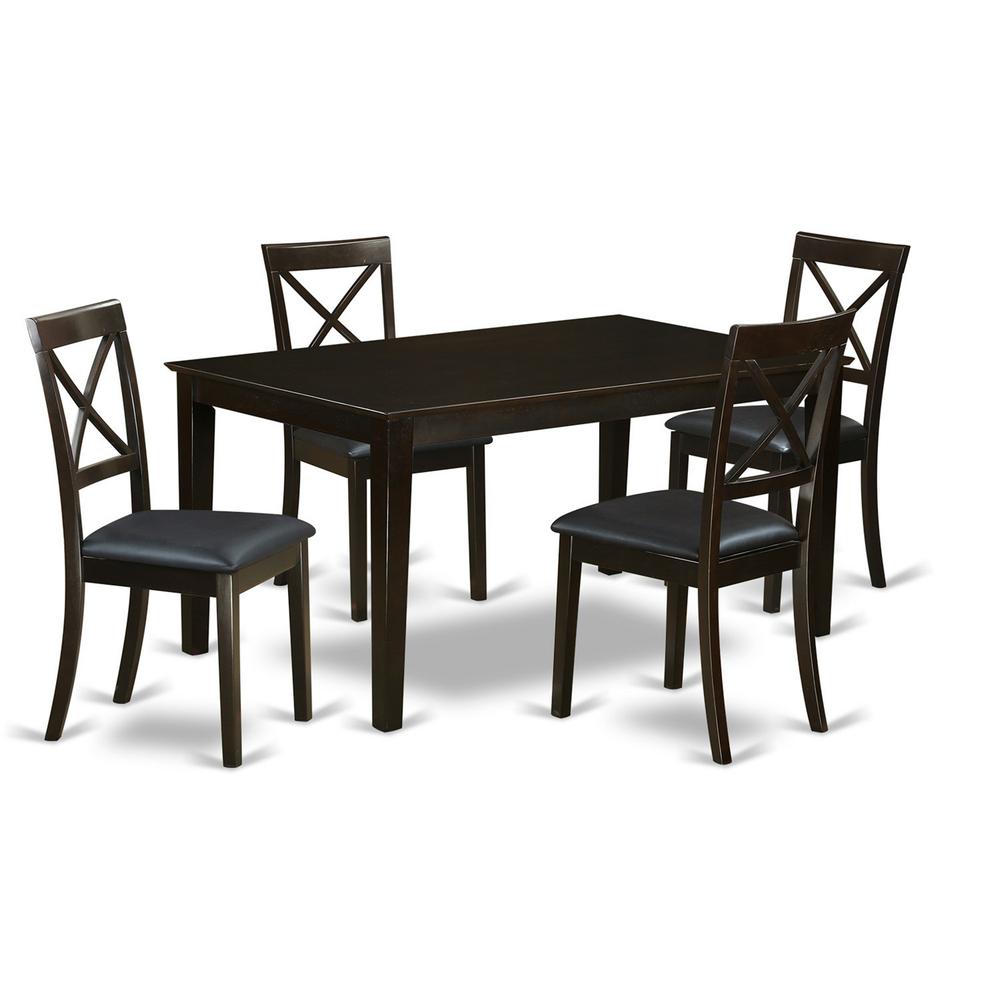 5  Pc  Dining  room  set-  Top  Dining  Table  and  4  Leather  Dining  Chairs. Picture 2