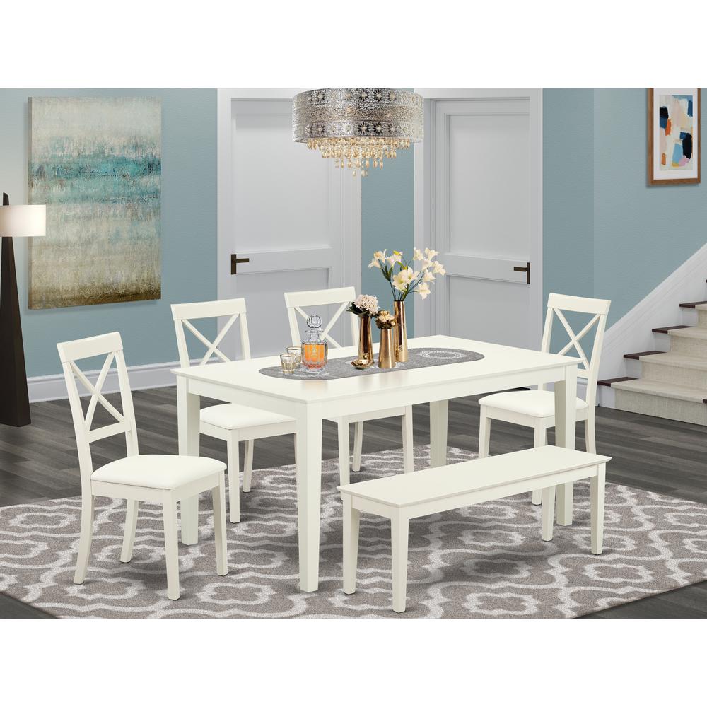 Dining Room Set Linen White, CABO6-LWH-LC. Picture 2