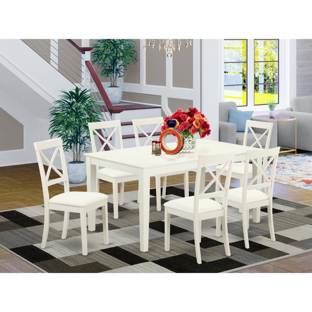 Dining Room Set Linen White, CABO7-LWH-LC. Picture 2