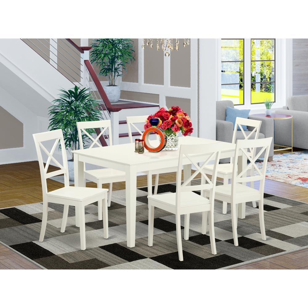 Dining Room Set Linen White, CABO7-LWH-W. Picture 2