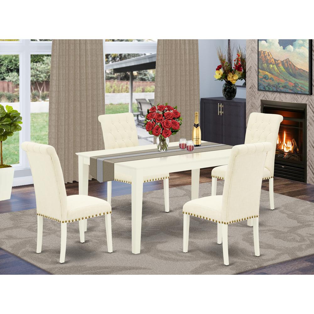 Dining Room Set Linen White, CABR5-LWH-02. Picture 2