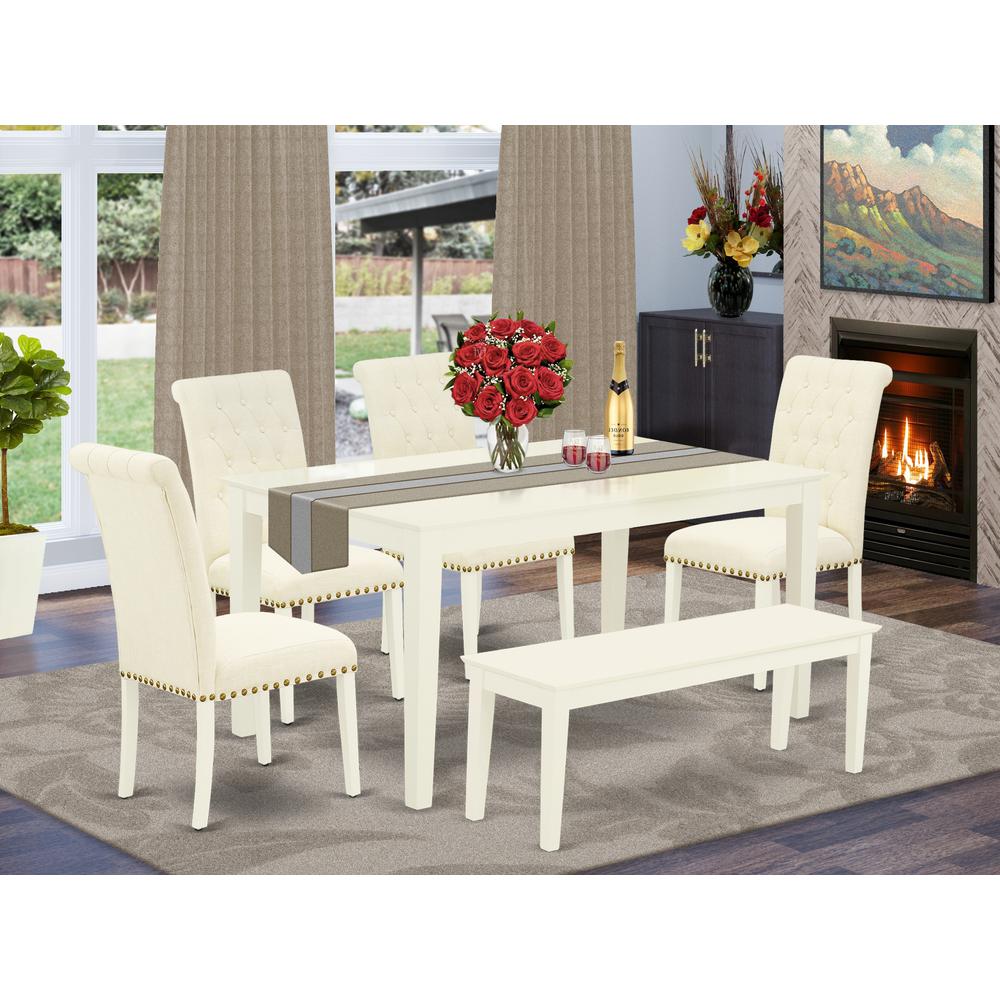 Dining Room Set Linen White, CABR6-LWH-02. Picture 2