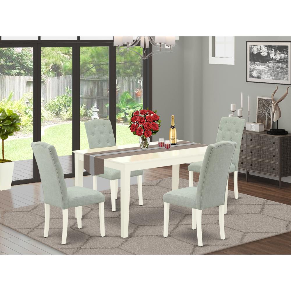 Dining Room Set Linen White, CACE5-LWH-15. Picture 2