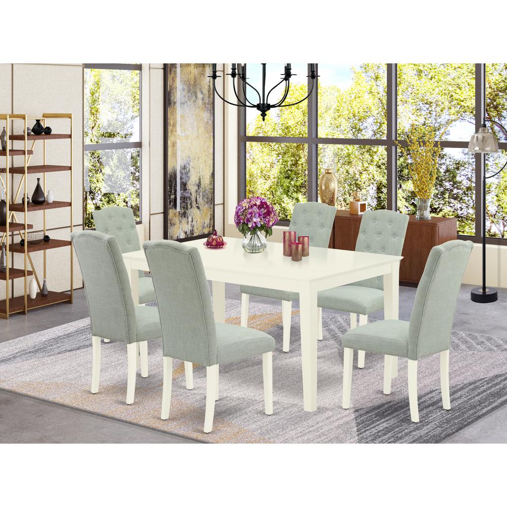 Dining Room Set Linen White, CACE7-LWH-15. Picture 2