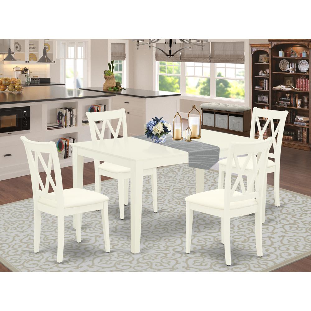Dining Room Set Linen White, CACL5-LWH-C. Picture 2